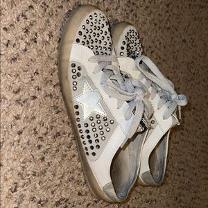 ShuShop White Star Studded Sneakers